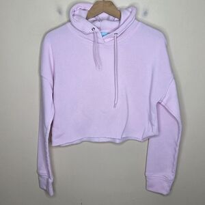 Miss Posh | Baby Pink Cropped Hoodie Sweatshirt Size Medium